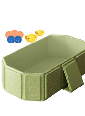 Huitich safe baby bathtub for 0-5 years in green with colorful bath toys included