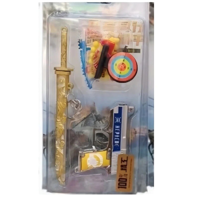 Huitich safe toy gun with sword keychain set including target and darts for kids