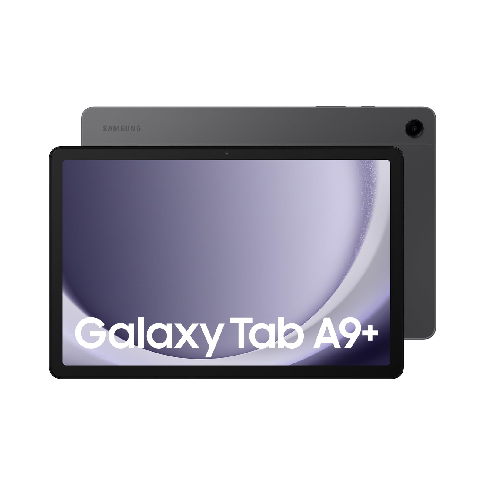 Samsung Galaxy Tab A9 Plus 128GB tablet in black with large display and rear camera