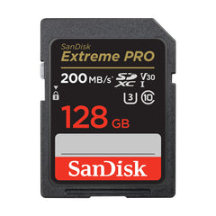 SanDisk 128GB Extreme PRO SD card with 200MB per second speed and V30 video speed class