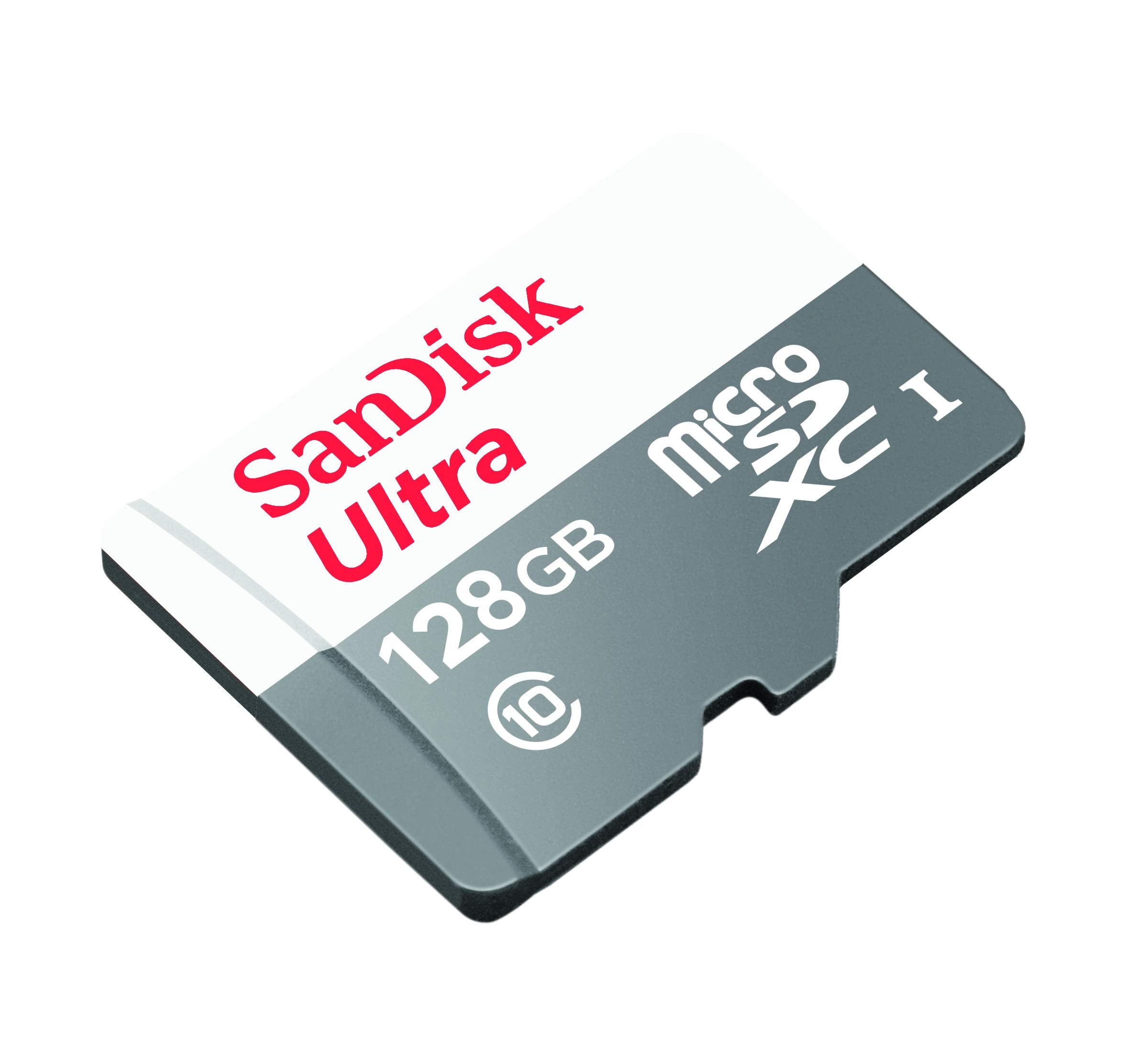SanDisk 128GB microSD card Ultra with microSDXC I and Class 10 speed rating