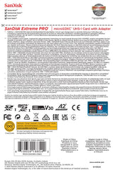 SanDisk 256GB Extreme Pro microSD card with adapter for high-speed data transfer and durable performance