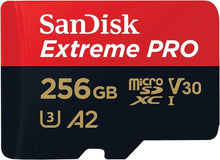 SanDisk Extreme PRO microSDXC card, 256GB, red/black, V30 and A2 marks