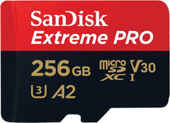 SanDisk 256GB Extreme Pro microSD card with V30 and A2 performance ratings for computers