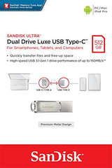 SanDisk 512GB USB Type-C drive with dual connectors for smartphones tablets and computers