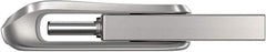 Silver SanDisk 512GB USB Type-C drive with sleek retractable design