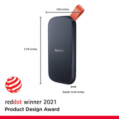 SanDisk durable external SSD for travel with compact design and Red Dot 2021 Product Design Award