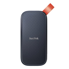 SanDisk high speed USB-C external SSD with black perforated design and red pull tab