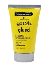 Got2b Glued styling spiking hair glue tube, yellow with gray cap, 1.25 oz