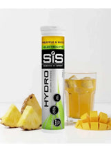 SiS Hydro electrolyte tablet tube, pineapple & mango flavor, with tablets and juice glass