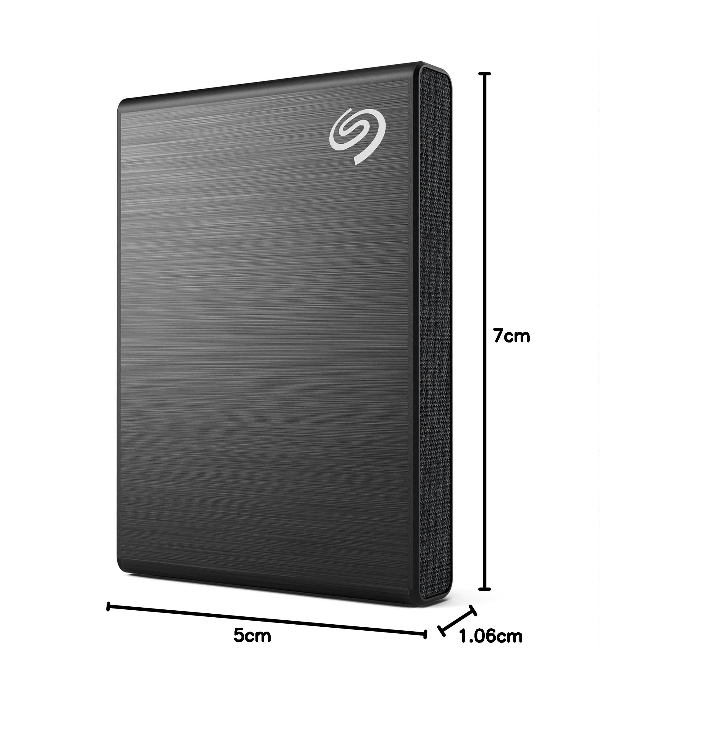 Seagate compact portable 1TB SSD with Adobe Creative Cloud in sleek black design