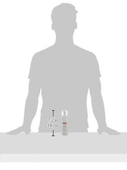 Sebamed intimate wash foam UAE white foam pump bottle on table with height marker 7.2 in 18 cm and person silhouette