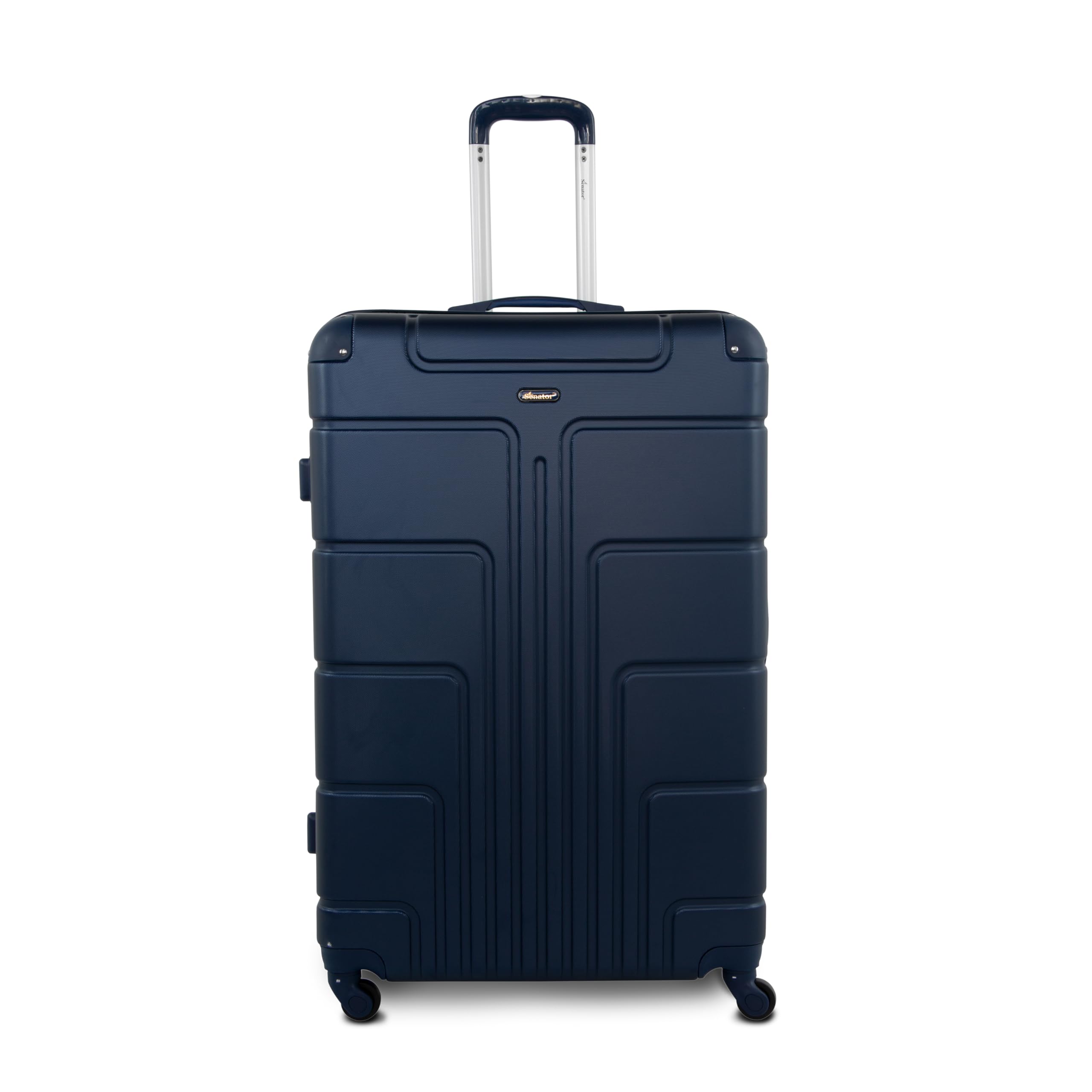 Black lightweight hard shell luggage 32 inch with retractable handle and spinner wheels