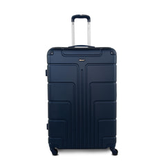 Black lightweight hard shell luggage 32 inch with retractable handle and spinner wheels