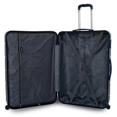 Open lightweight hard shell luggage 32 inch with expandable interior and cross straps for secure packing