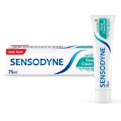 Sensodyne Deep Clean Gel Toothpaste 75ml tube and box daily oral care for deep cleaning