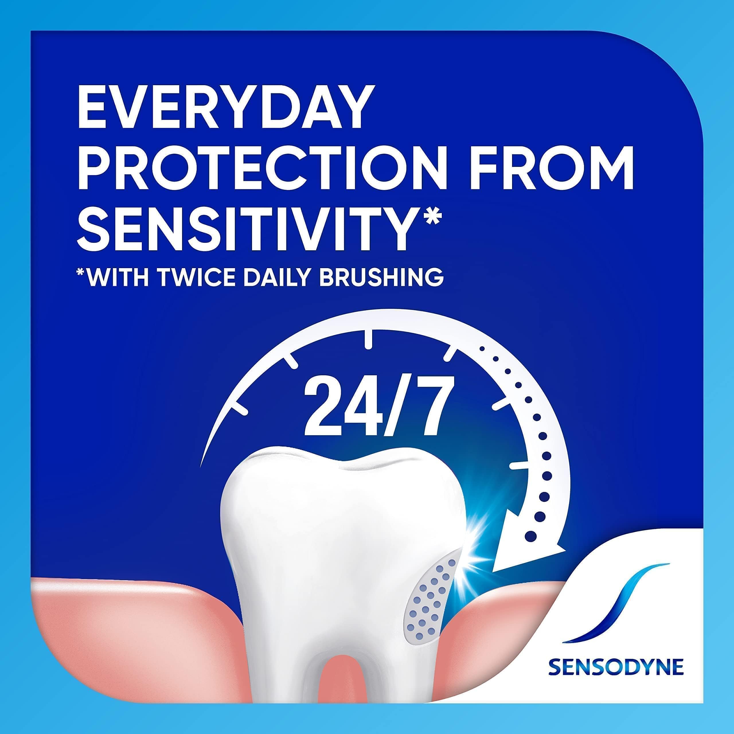Sensodyne Extra Fresh toothpaste 50ml product image showing tooth with 24 hour protection claim and logo