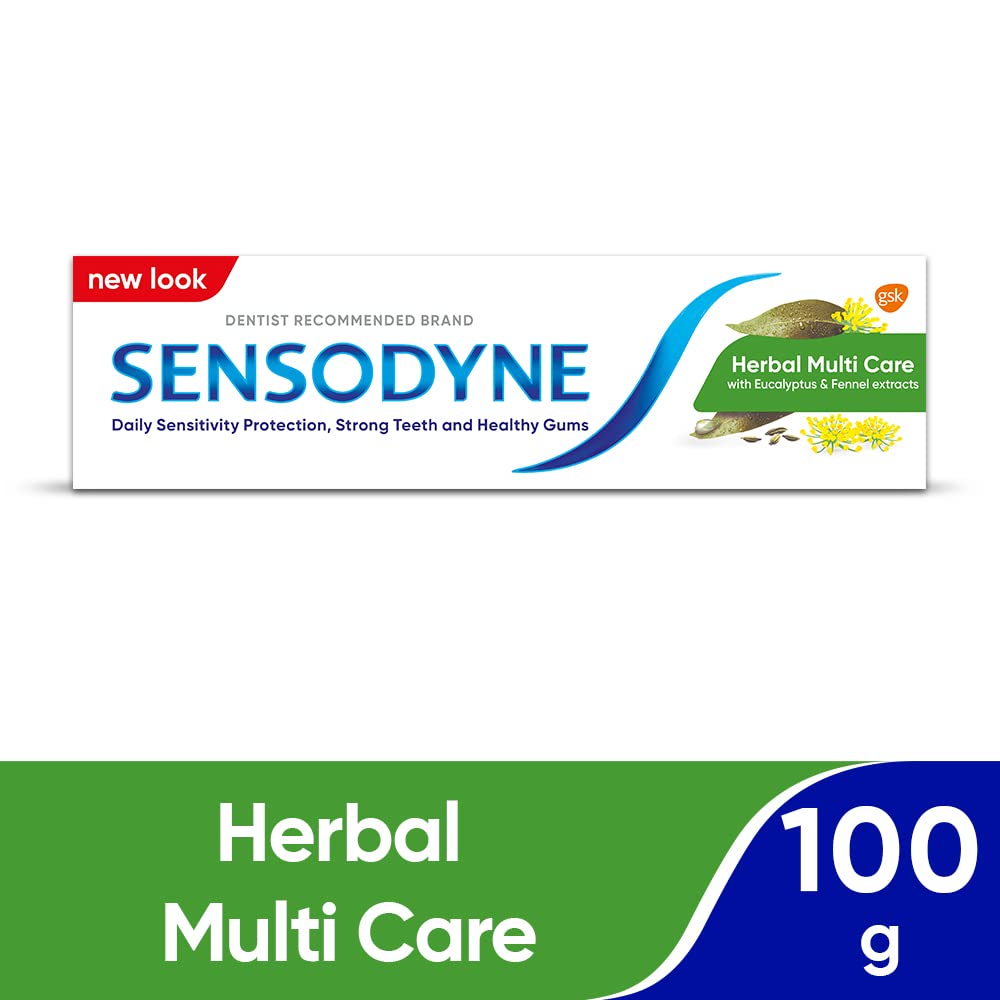 Sensodyne herbal toothpaste for sensitive teeth Herbal Multi Care 100g tube with eucalyptus and fennel extracts