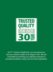 Trusted quality statement highlighting 30 years of 21st Century HealthCare for Sentry adults multivitamin supplement