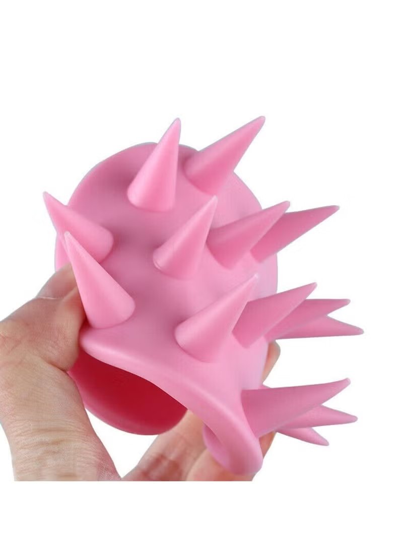 Huitich pink scalp massager shampoo scalp scrubber for hair growth with soft silicone bristles