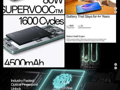 Oppo Reno8 Pro 5G used for sale UAE showing phone internals battery 4500mAh SuperVOOC 80W and fingerprint sensor
