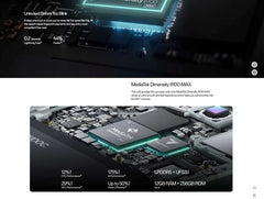 Close up of smartphone motherboard showing MediaTek Dimensity 8100 MAX chipset and circuitry Oppo Reno8 Pro 5G used for sale UAE