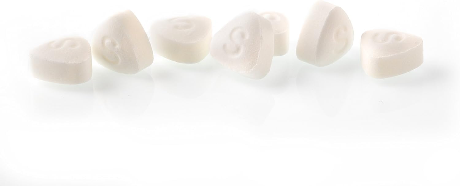 Smint sugarfree mints heart shaped white breath fresheners with embossed S on white background