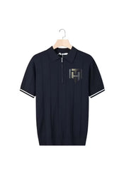 Huitich black short sleeve polo shirt L XL UAE with zip collar and subtle logo on chest