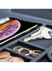 Huitich silicone anti-skid dashboard mat with phone, keys, and small items organized securely