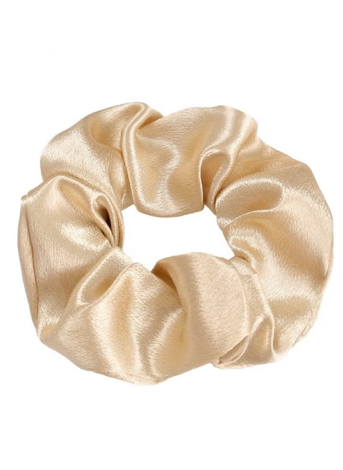 Huitich beige silk scrunchie for women smooth shiny hair jewelry accessory