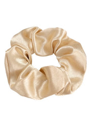 Huitich beige silk scrunchie for women smooth shiny hair jewelry accessory