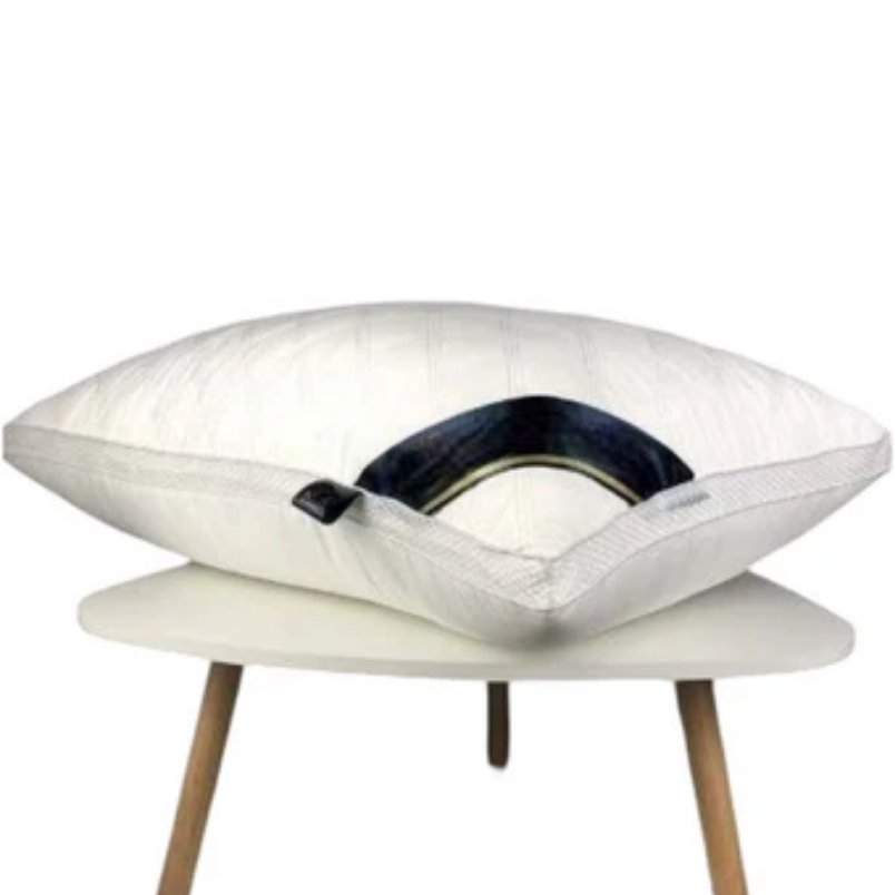 Huitich pillow with a silky polyester pillowcase for bedroom on a modern white chair
