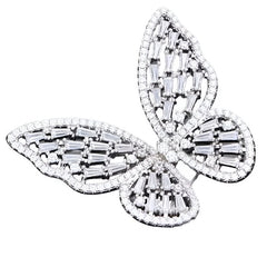 Huitich silver butterfly ring for women with intricate crystal detailing and elegant design