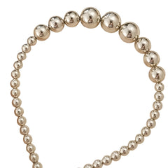 Huitich silver pearl headband for girls featuring shiny round beads design