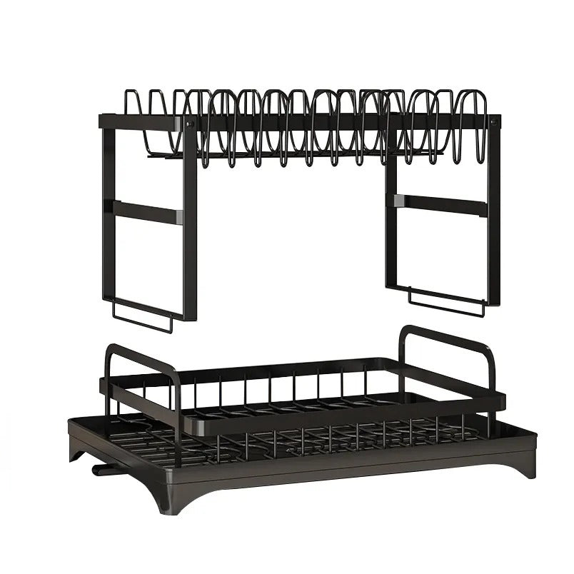 Huitich kitchen rack with drain option sink drainer dish rack UAE in black metal