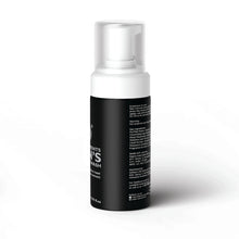 Men’s intimate wash bottle with back text label panel and white pump
