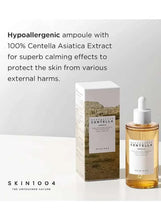 Centella ampoule serum with 100% centella, white box and amber glass bottle