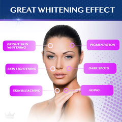Northern Crown Cosmetics promotional image of a woman highlighting brightening benefits of glutathione whitening pills UAE