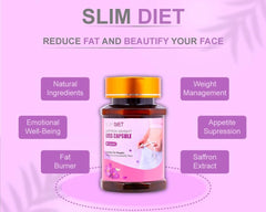 BEAUTY AMBITION Slim Diet capsule bottle saffron slimming tea for weight loss with benefit labels