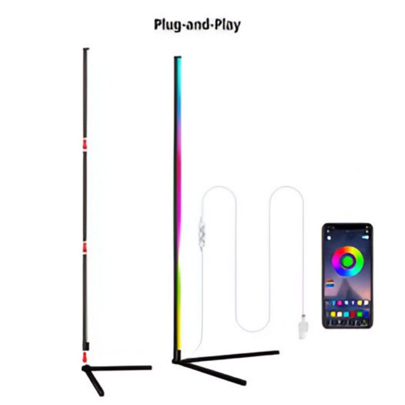 Huitich smart indoor standing lamp for living room with color control via smartphone app and plug-and-play setup