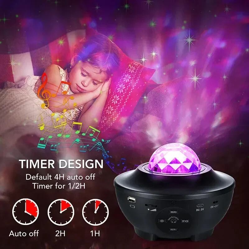 Huitich smart star projector for home with timer design projecting colorful stars in a dark room