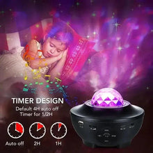 Smart galaxy star projector base with glowing LED dome and control buttons
