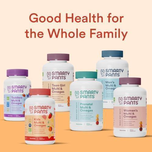 SmartyPants Kids Multivitamin Gummies: Omega 3 Fish Oil (EPA/DHA), Vitamin D3, C, Vitamin B12, B6, A, K & Zinc for Immune Support, Biotin, Gluten Free, Three Fruit Flavors, 120 Count (30 Day Supply) - Mumzar