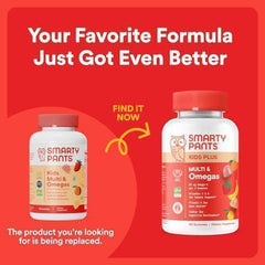 SmartyPants Kids Multivitamin Gummies: Omega 3 Fish Oil (EPA/DHA), Vitamin D3, C, Vitamin B12, B6, A, K & Zinc for Immune Support, Biotin, Gluten Free, Three Fruit Flavors, 120 Count (30 Day Supply) - Mumzar