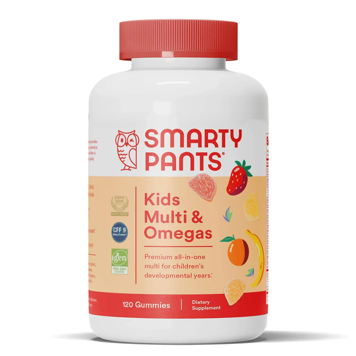 SmartyPants Kids Multivitamin Gummies: Omega 3 Fish Oil (EPA/DHA), Vitamin D3, C, Vitamin B12, B6, A, K & Zinc for Immune Support, Biotin, Gluten Free, Three Fruit Flavors, 120 Count (30 Day Supply) - Mumzar