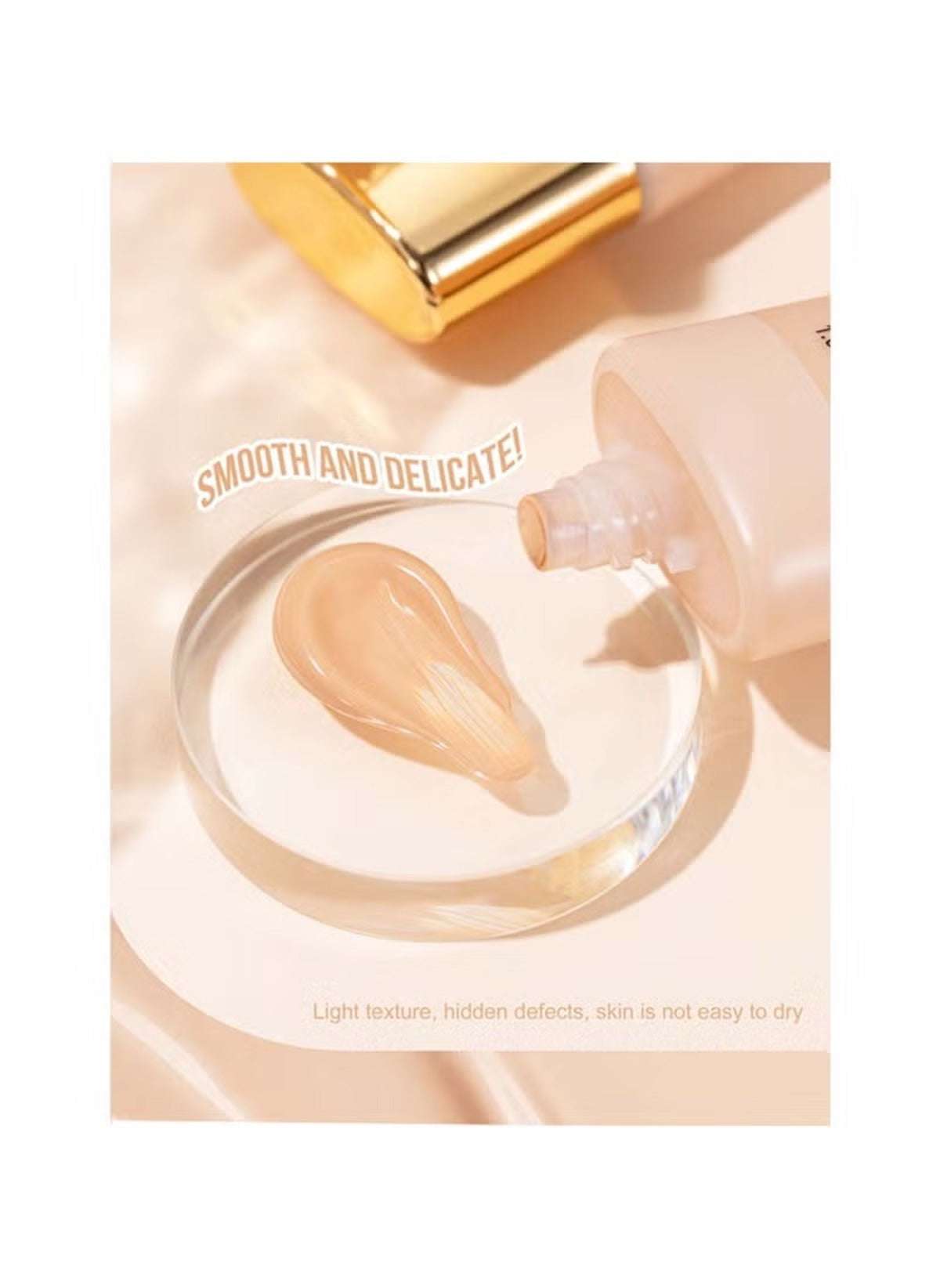 Huitich foundation with smooth texture, long lasting concealer for flawless skin in beige shade