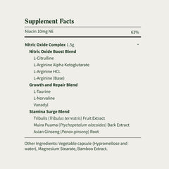 Snap Supplements fitness supplement facts label listing Nitric Oxide Complex ingredients and blends nitric oxide supplement UAE