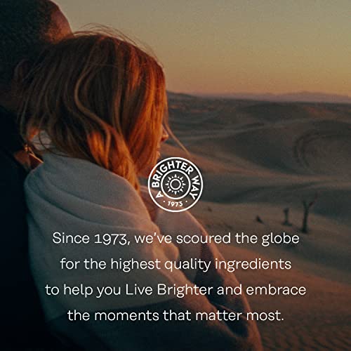SOLARAY ad showing couple at sunset with Brighter Way logo and product message for Berberine capsules for glucose metabolism