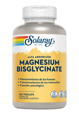 SOLARAY Magnesium Bisglycinate bottle 120 vegcaps for bone muscle and mental support magnesium glycinate 350mg supplement