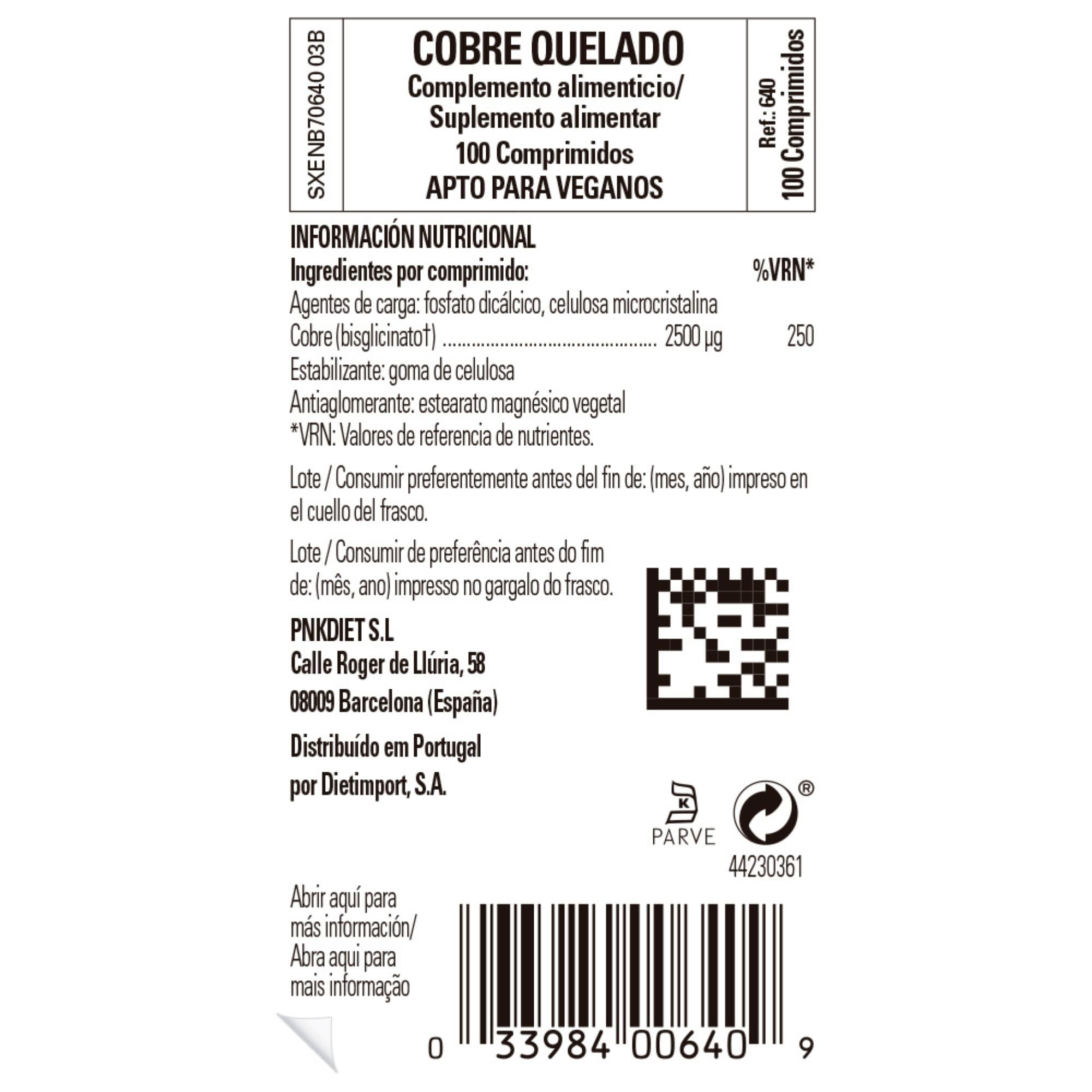 Solgar chelated copper tablets bottle label showing 100 tablets vegan dietary supplement facts